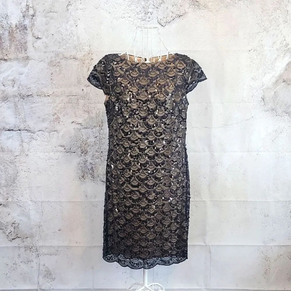 Jessica Howard Sequined Evening Dress - Black Womens Size 6